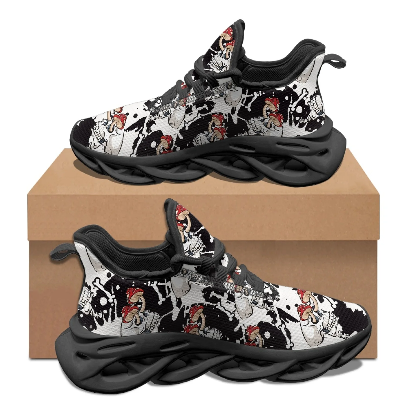 PENSTROLL Lightweight Men's Running Shoes Breathable Running Sneaker for Jogging Students Skulls