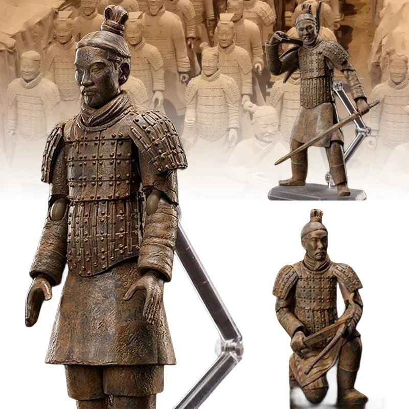 

Terracotta Army Figures Statues Chinese Antiques Terracotta Warriors Figma Soldier Figurine Decoration Ornament Desk Accessories