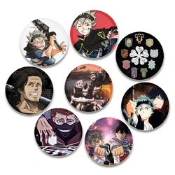 Funny Cartoon Style Badge Black Clover Brooches on Backpack Clothes Handmade Round Enamel Pins for Jewelry Gift Accessorys