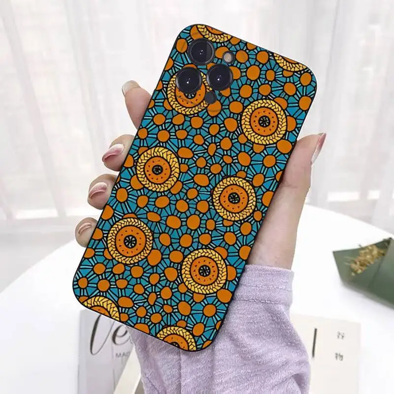 African Style Fabric Print Phone Case For iPhone 8 7 6 6S Plus X SE 2020 XR XS 14 11 12 13 Mini Pro Max Mobile Case