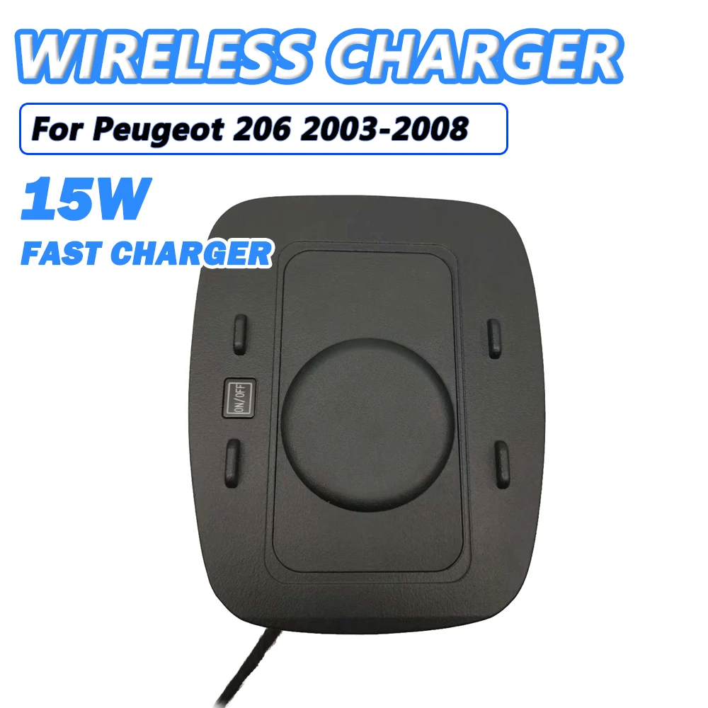 Magsafe Wireless Charger For Peugeot 206 Accessories Auto Induction Charge Panel QI 15W Fast Charging for i-phone 13 14 15