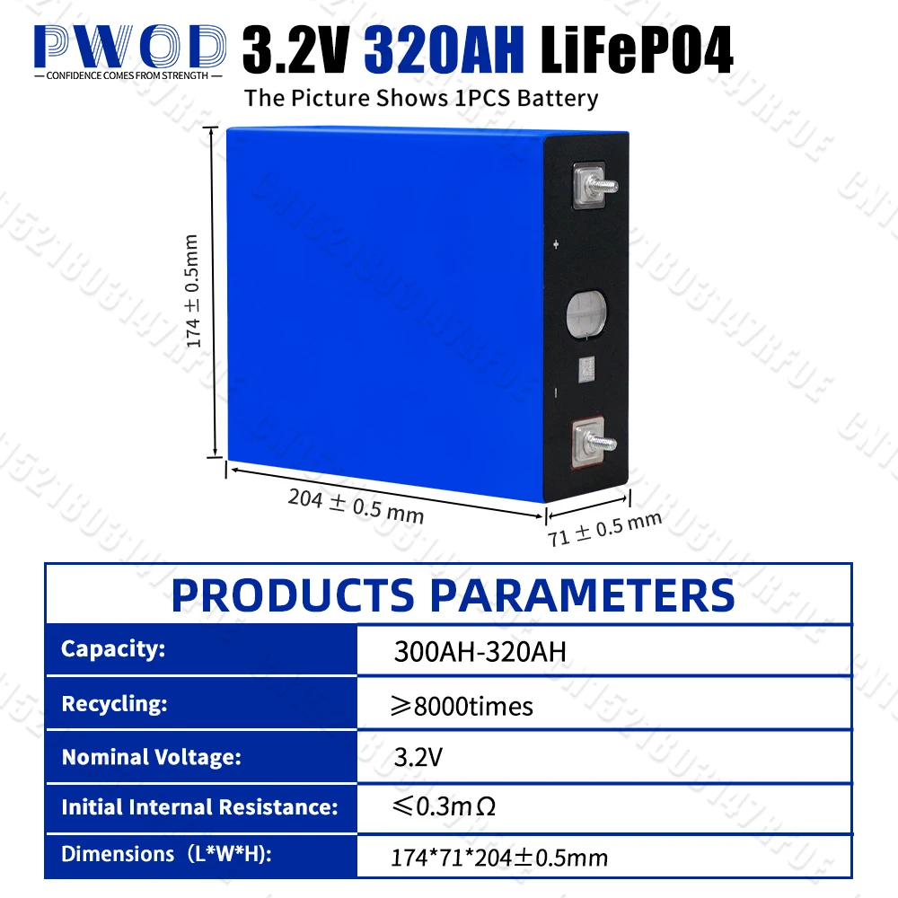 Grade A 3.2V 320AH Lifepo4 Battery Rechargeable Lithium Iron Phosphate  DIY 12V 24V 48V for Camping Boats Golf Cart RV Forklift image 3