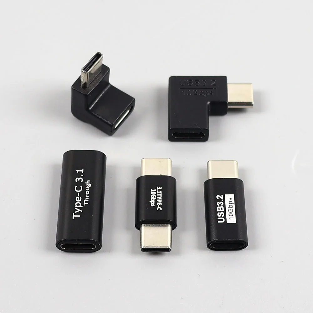 USB 3.1 Type C Adapter Elbow Converter USB C Charge Data Sync Extension USBC Female To Male Typec Connector for PC Laptop Tablet