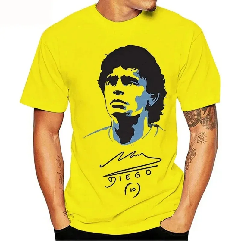 New Diego Maradona Printed T-Shirt Men Women Fashion Streetwear Oversized Crewneck Short Sleeve Harajuku Tees Tops Unisex