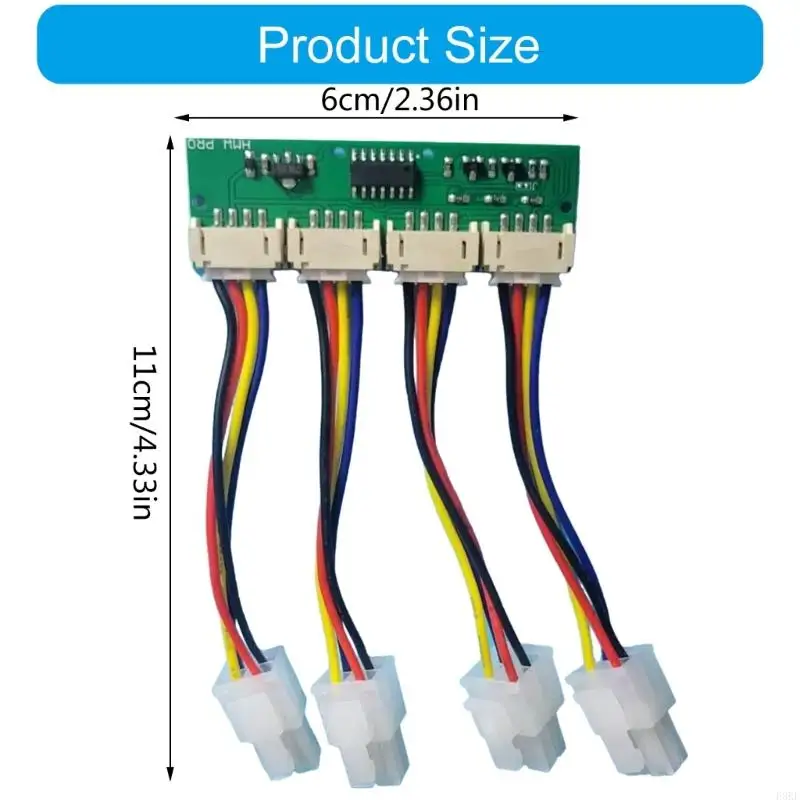 F3KE 12V 4-in-1 vierkante 4pin desktopventilatorsnelheid Simulators, Hoge precisiesregeling voor Antminer S21-computerkoeling