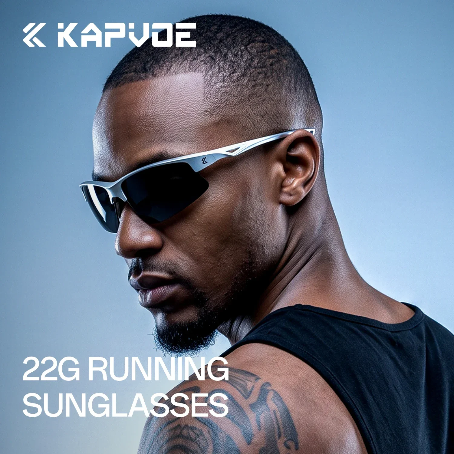 KAPVOE Outdoor Marathon Running Sunglasses Semi Rimless Cycling Glasses Lightweight Hiking Climbing Eyewear Road UV400 Goggles
