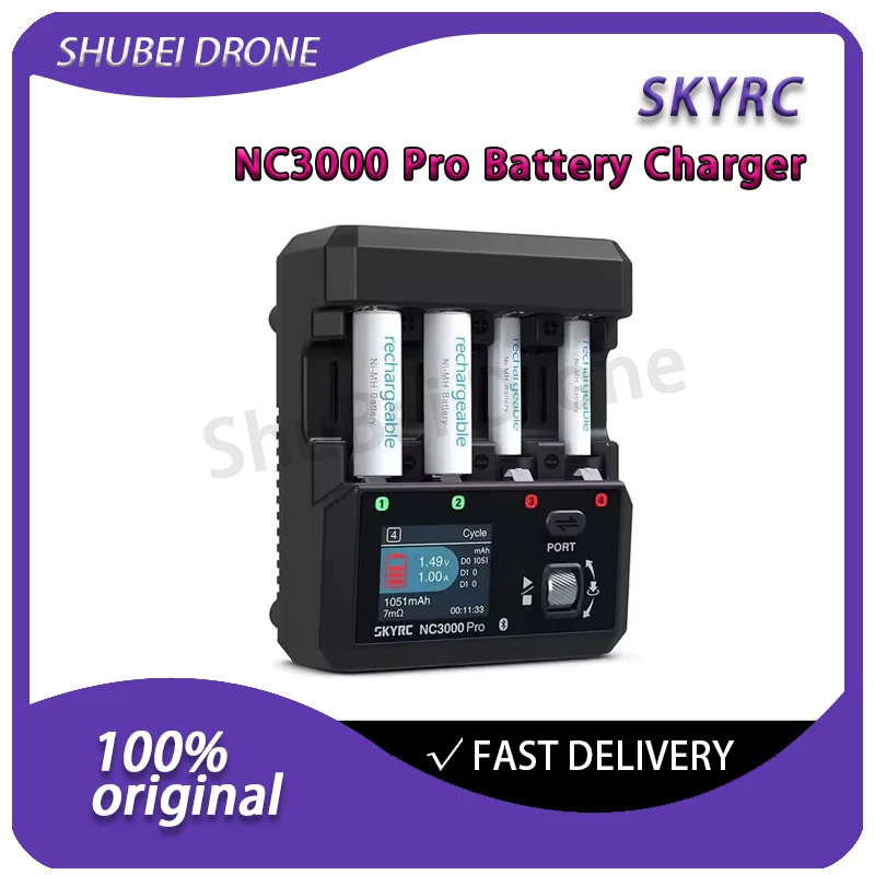 

SkyRC NC3000 Pro AA AAA Battery Charger NiMH NiCd Smart Analyser 3A Fast Charge Bluetooth APP Control with PD/QC 30W Input