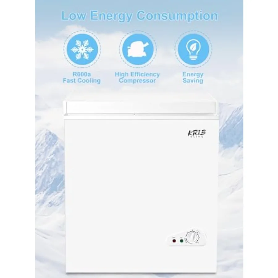 فريزر صدر مدمج 7.0 قدم مكعب مع باب مفتوح علوي وسلة تخزين قابلة للإزالة للاستخدام المنزلي أو المرآب 7 سرعات لدرجة الحرارة #3