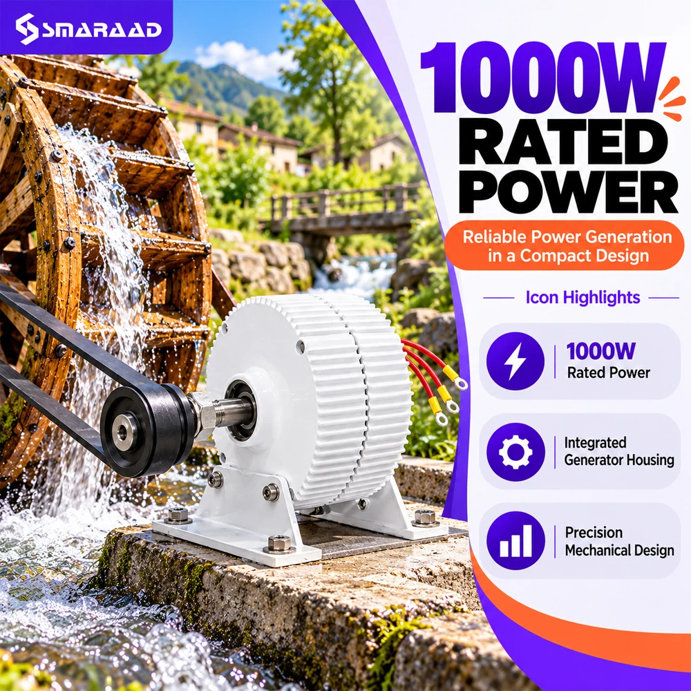 Wind Turbine 1000W 24V - 1000W Dreiphasiger Permanentmagnet-Synchrongenerator 12V 24V 48V