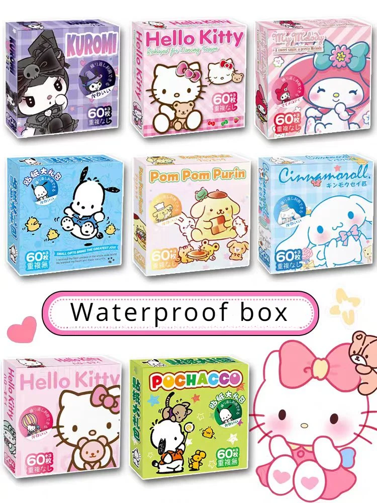 60Pcs Sanrio Hello Kitty Kuromi Cinnamoroll Pochacco Stickers for Kids Girls DIY Laptop Phone Diary Cute Cartoon Sanrio Sticker