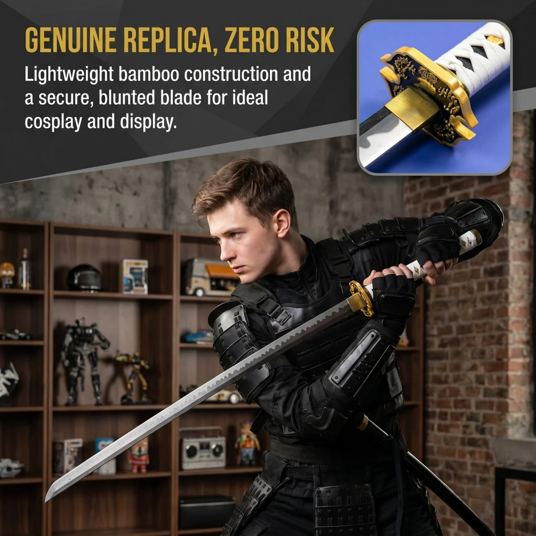 40inch Anime Vergil Katana Devil May Cry 5 Yamato Sword Schwert DMC Real Size Japanese Original Sabre Samurai Ninja Knife Blade Cosplay Prop Accessories Toy Gift