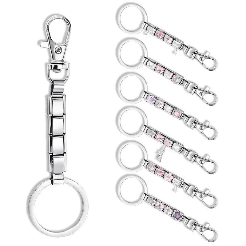 Fashion Bow Butterfly Star Module Bracelet Keychain Bag Key Pendant Personalized Keyring Italian Charm DIY Making Jewelry Gifts