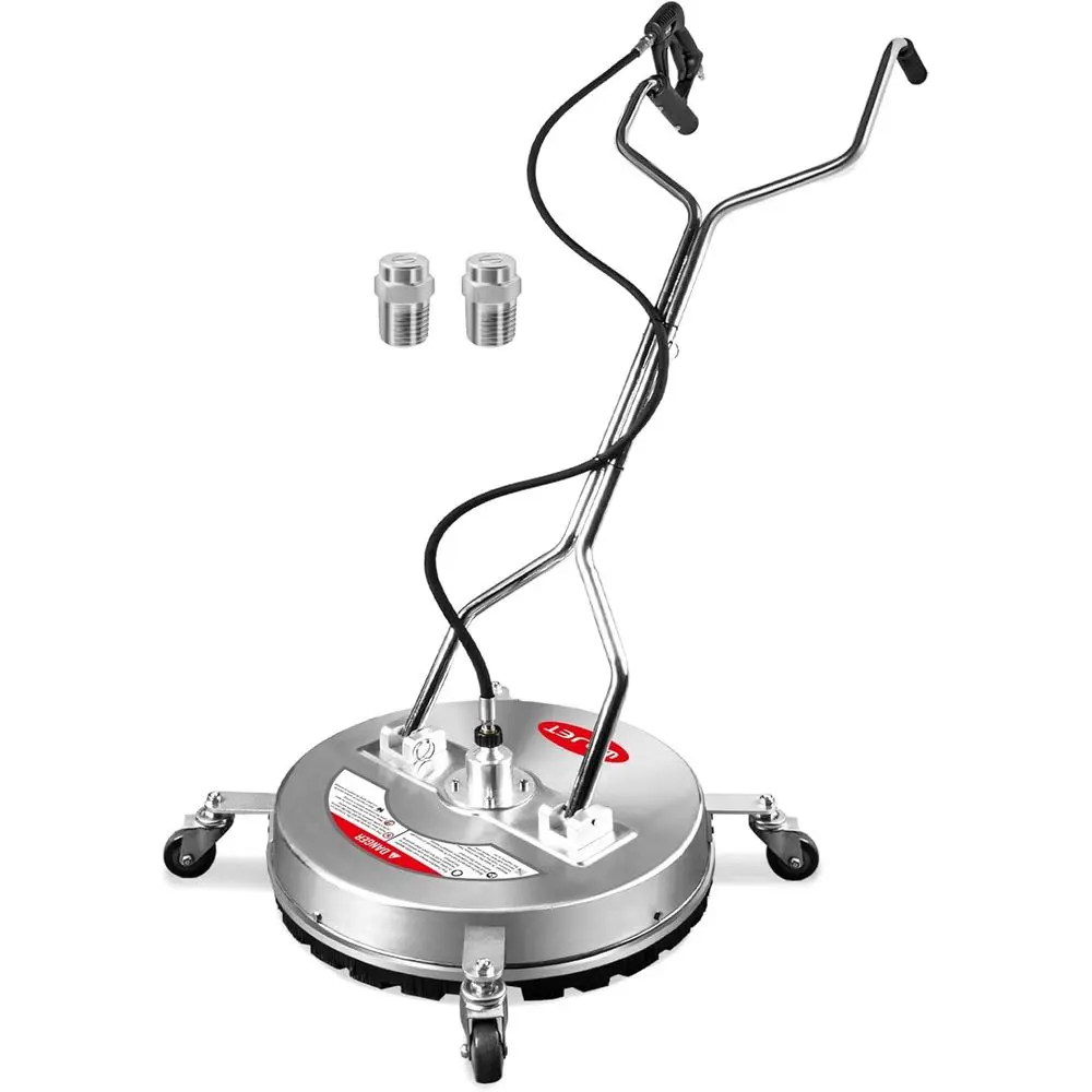 

20" Prure Washer Surace Cleaner with 4 Wheels&Dual Handles, 4500PSI StainlSteel Surace Cleaner Attachment or Prure Washer or Con