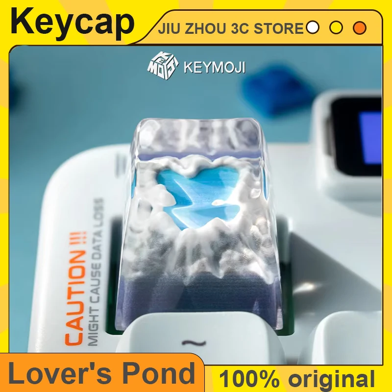 

KEYMOJI Changbai Shan Lover's Pond Keycap Heart 3d Printed Shine-through Wooting Resin Keycap Mechanical Keyboard Key Cap Custom