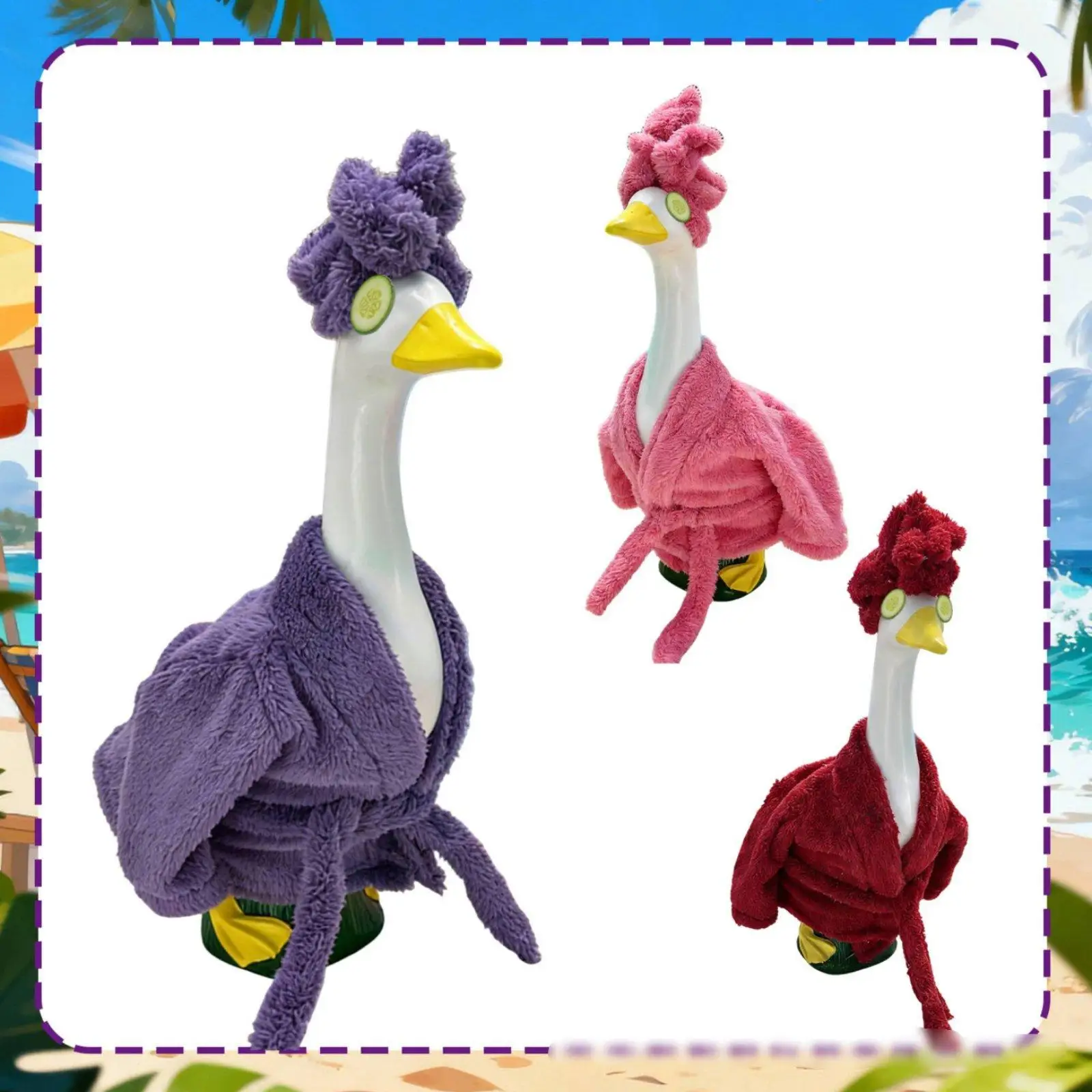 Women Robe Spa Attire for Porch Goose 23 Inch Soft Polyester Decorative Bird Lawn Outdoor Decoration