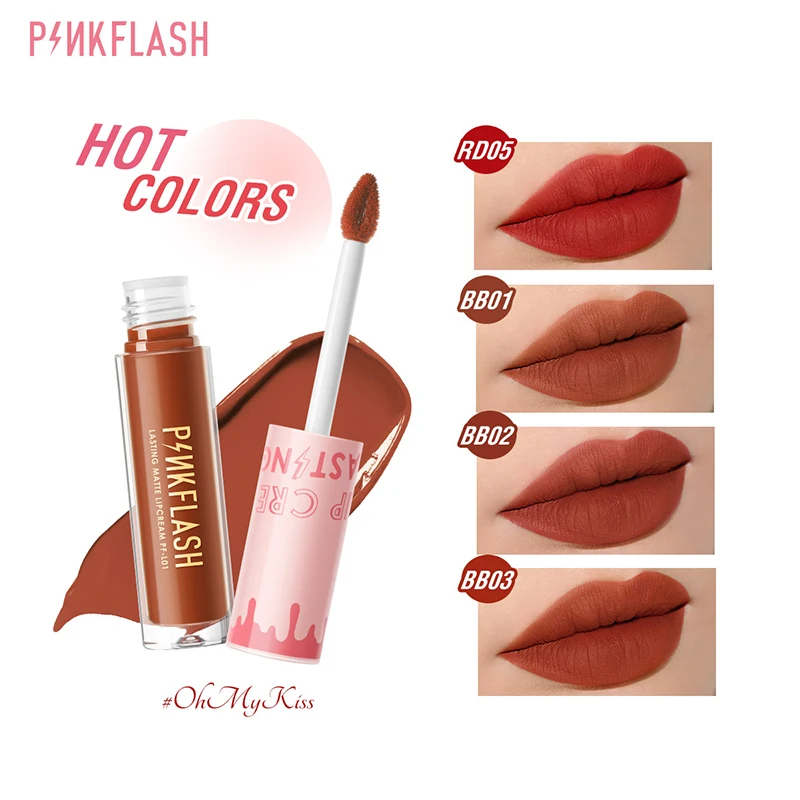 Levendige Matte Afwerking Sterk Gepigmenteerde Pinkflash Lipkleur Pinkflash Populaire Tinten Top-Rated Lipgloss Matte Intense Kleur