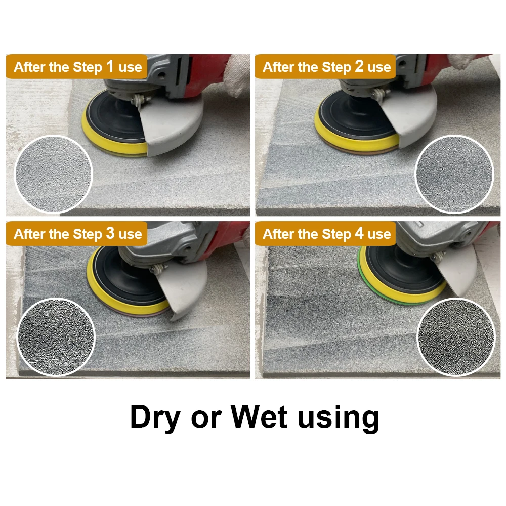 Imagem -05 - Shdiatool-diamond Polishing Pads Grupo Uso Úmido e Seco Discos de Moagem de Resina Flexível Granito Mármore Porcelanato Ferramenta Abrasiva