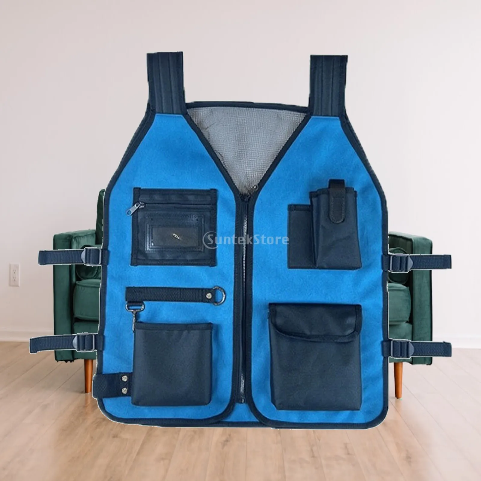 Multifunctional Work Vest Hands-Unrestricted Electrician Tool Vest Heavy Duty Hook-and-Loop Closure for Electricians