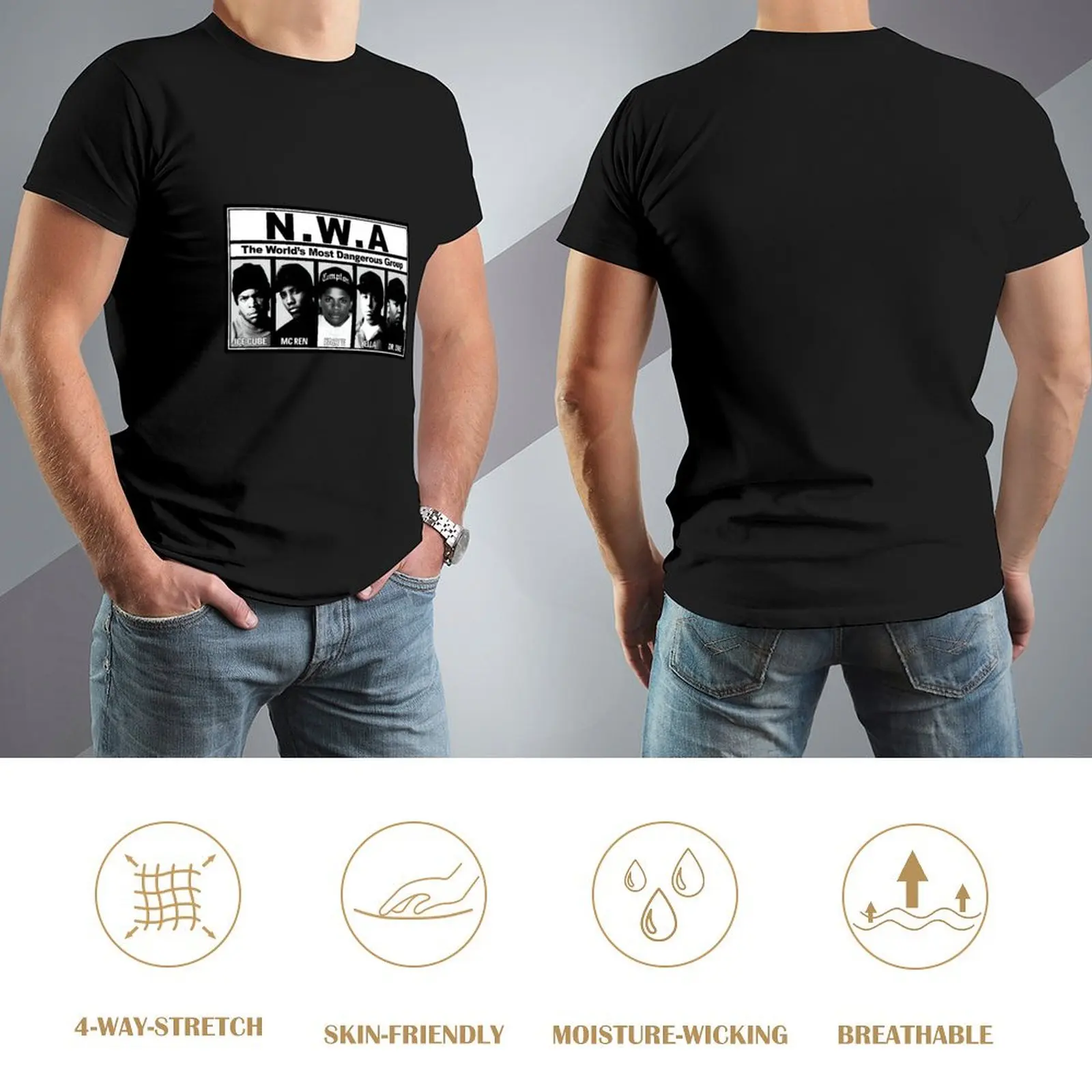 تي شيرت N.W.A Group بتصميم رائع تي شيرت راب أشياء رخيصة قميص صيفي أساسي تي شيرت رجالي برسومات كبيرة وطويلة
