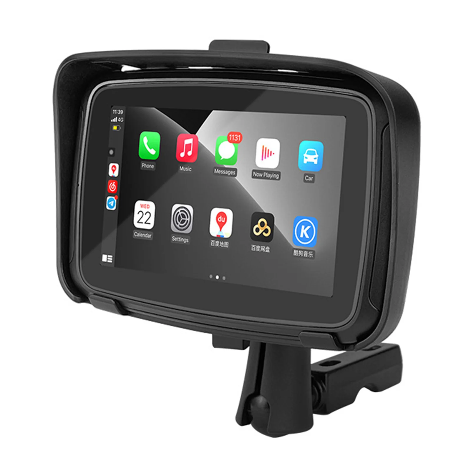 5 Inch Smart Touch Motorcycle GPS Navigation System Waterproof 12V Moto Navigator with Back Clip Support CarPlay Android Auto