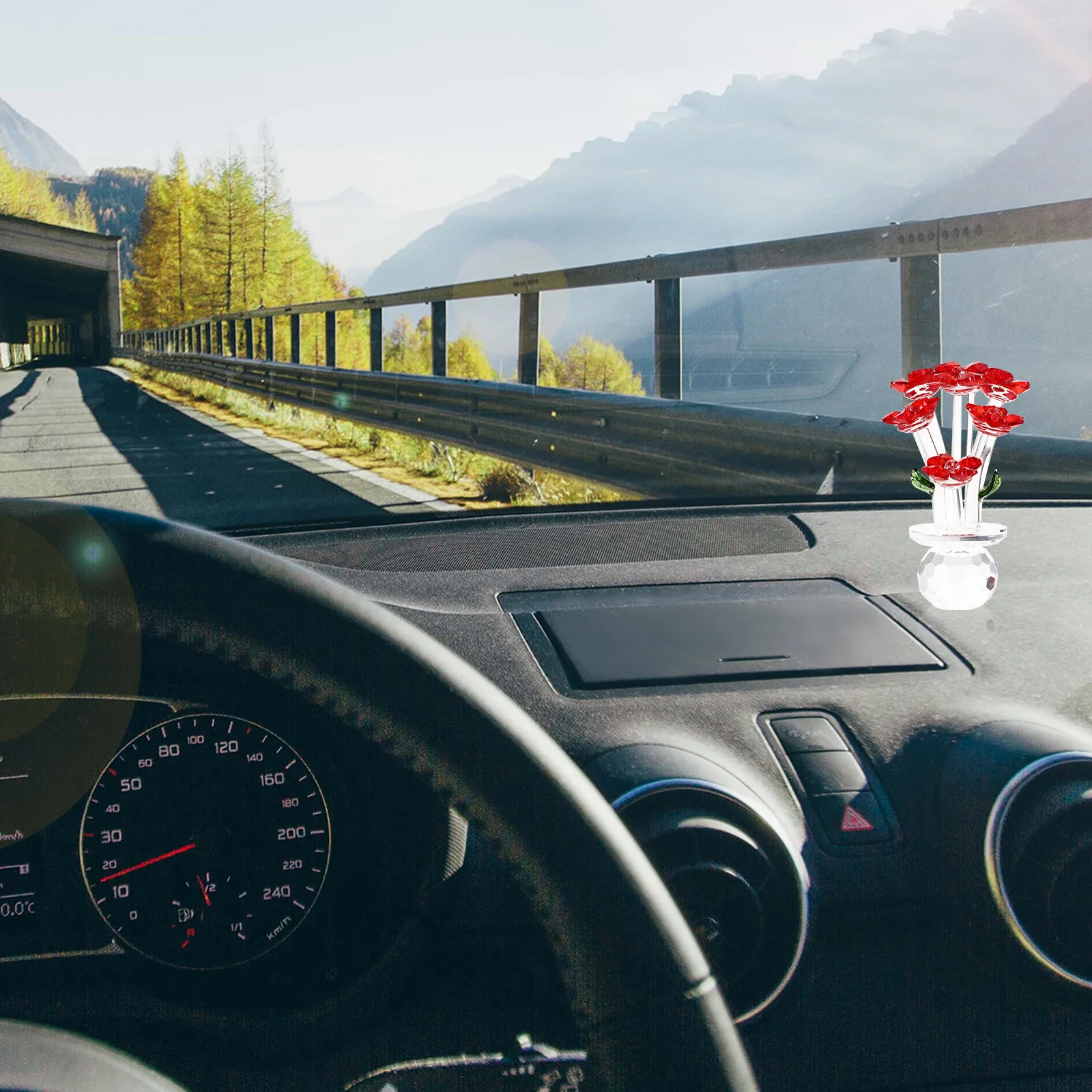 

1Pcs Simulation Crystal Rose Ornament Crystal Desktop Decor Unique Tabletop Decoration for Home and Photography Prop