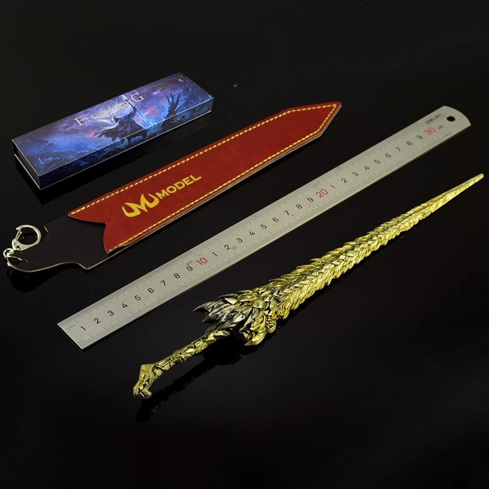 30 CM Eldenn Japanese Game Peripherals Gragon King's Rock Sword Metal Weapons Model Gift Box Collectible Desk Ornaments Boy Toy