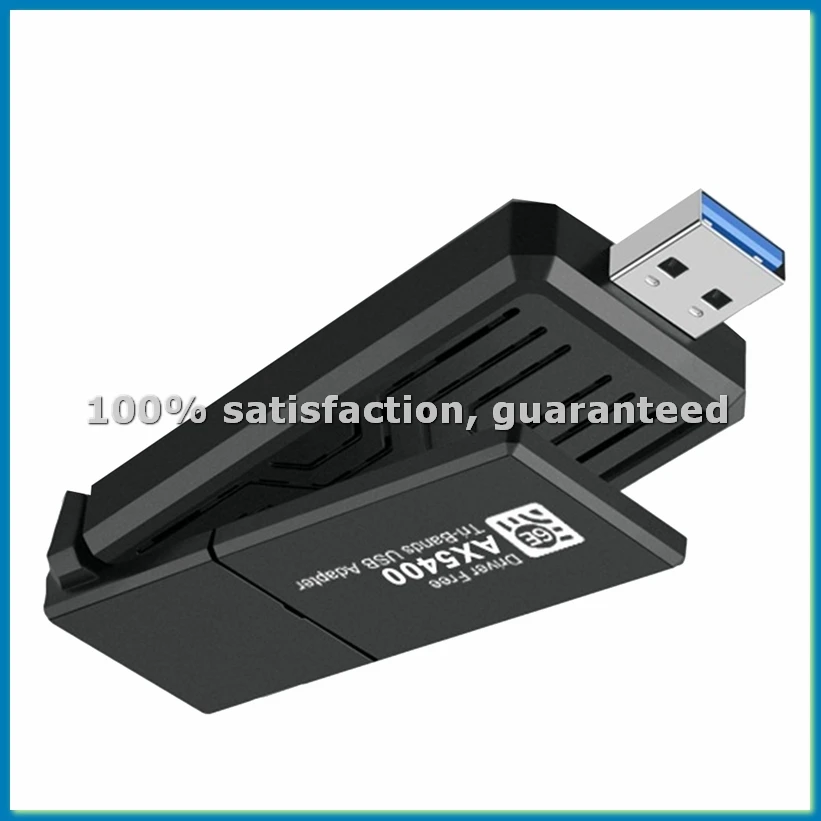 AX5400 WiFi 6E USB Adapter Wireless WiFi Card 2.4G/5G/6GHz Tri-Band 5400Mbps USB3.0 WiFi6E Adapter for Win10&Win11-ABFB
