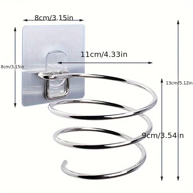 New Spiral Wall Mounted Hair Dryer Storage Organizer Rack Holder Hanger Using In Bathroom Salon Stylist Tool Drier Organizer