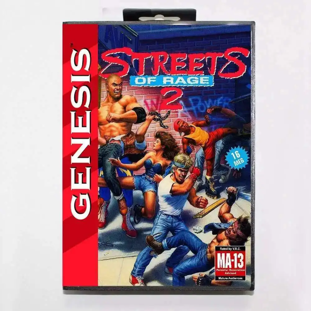 Игровой картридж Street Of Rage 2 MD с коробкой из США для 16-битной системы Sega Megadrive Genesis
