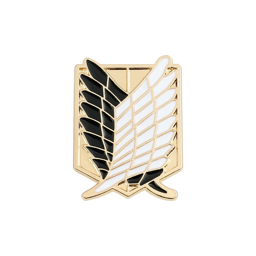 Anime Attack on Titan Enamel Brooch Eren Jaeger Mikasa Ackerman Jiyuu No Tsubasa Cartoon Lapel Badge Adornment Gift Wholesale - Image 5