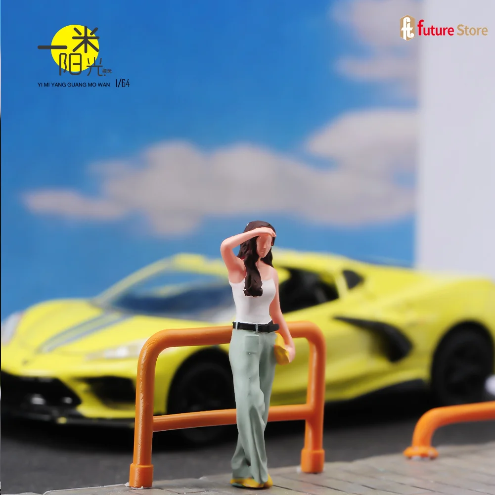 Miniature Figure 1/64 1/24 1/18 Beauty Girl Holding Bag Watching Distance Street Scene 3D Diorama Model Mini Doll Creative Props - Image 5