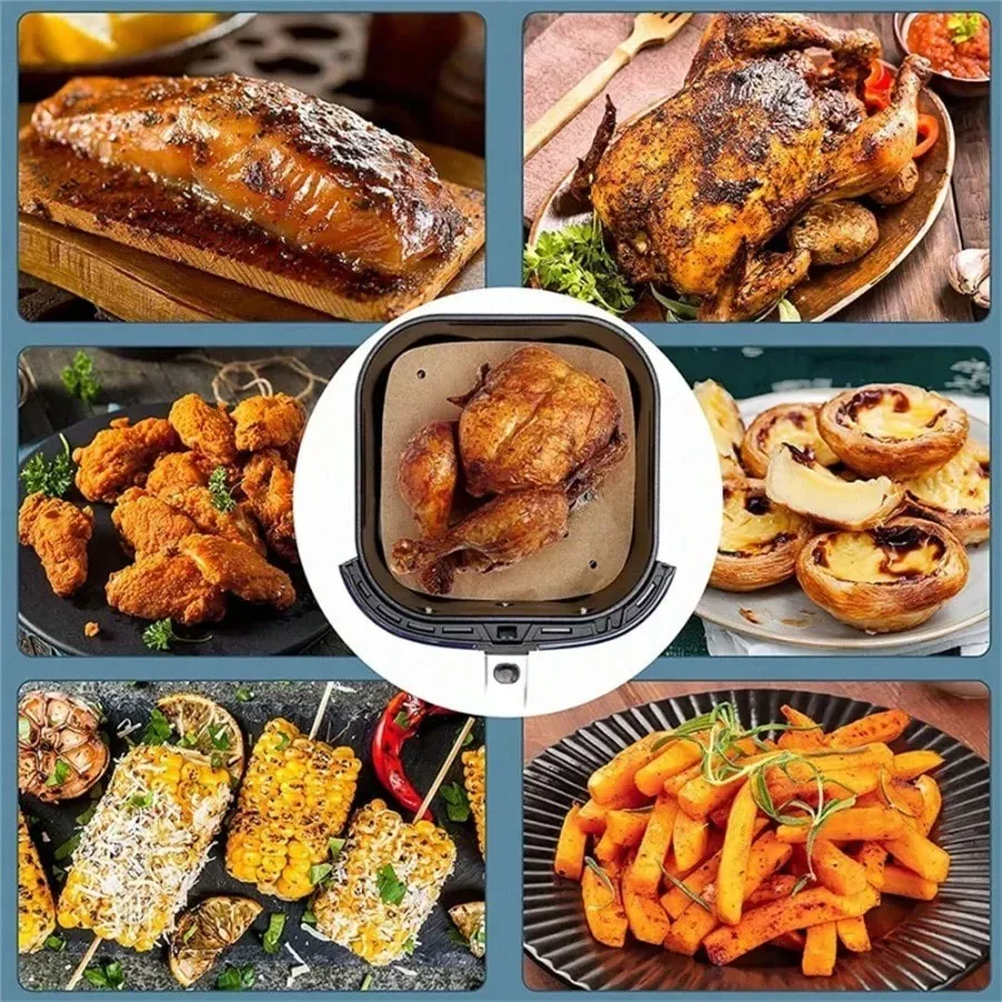 Kitchen Bakeware Papers Air Fryer Paper Disposable Steamer Liners Baking Non-Stick Steaming Mat Oil-absorbing Paper