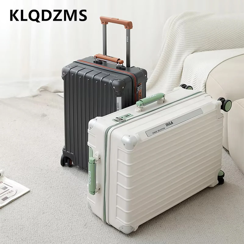 

KLQDZMS Cabin Suitcase Large Capacity Trolley Case ABS+PC Boarding Case 20"24"26"29 Inch Universal Wheel Rolling Luggage