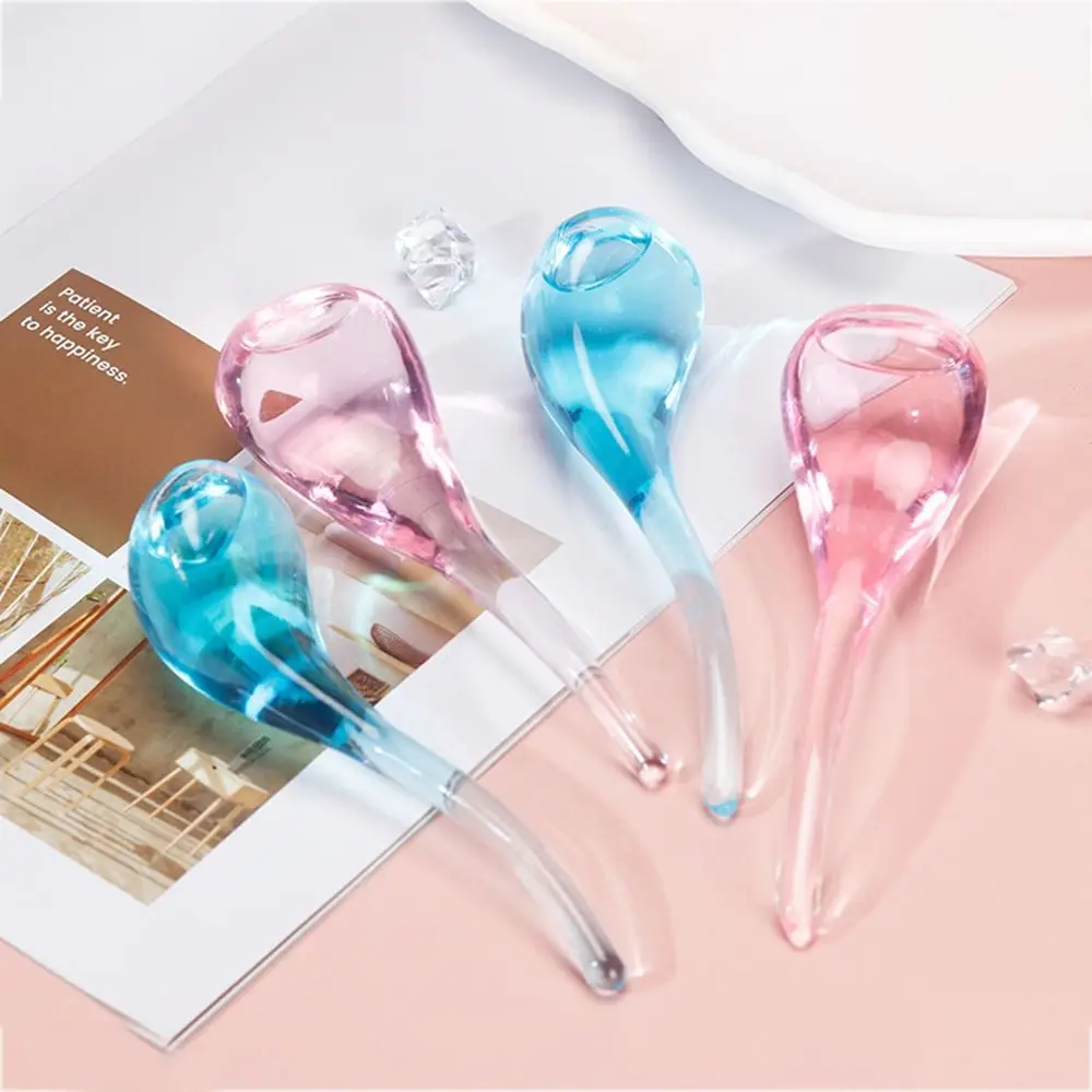 Glass Facial Massager Reusable Reduce Puffiness Skin Care Tools with Glitter Powder Portable Beauty Ice Ball Personal Care