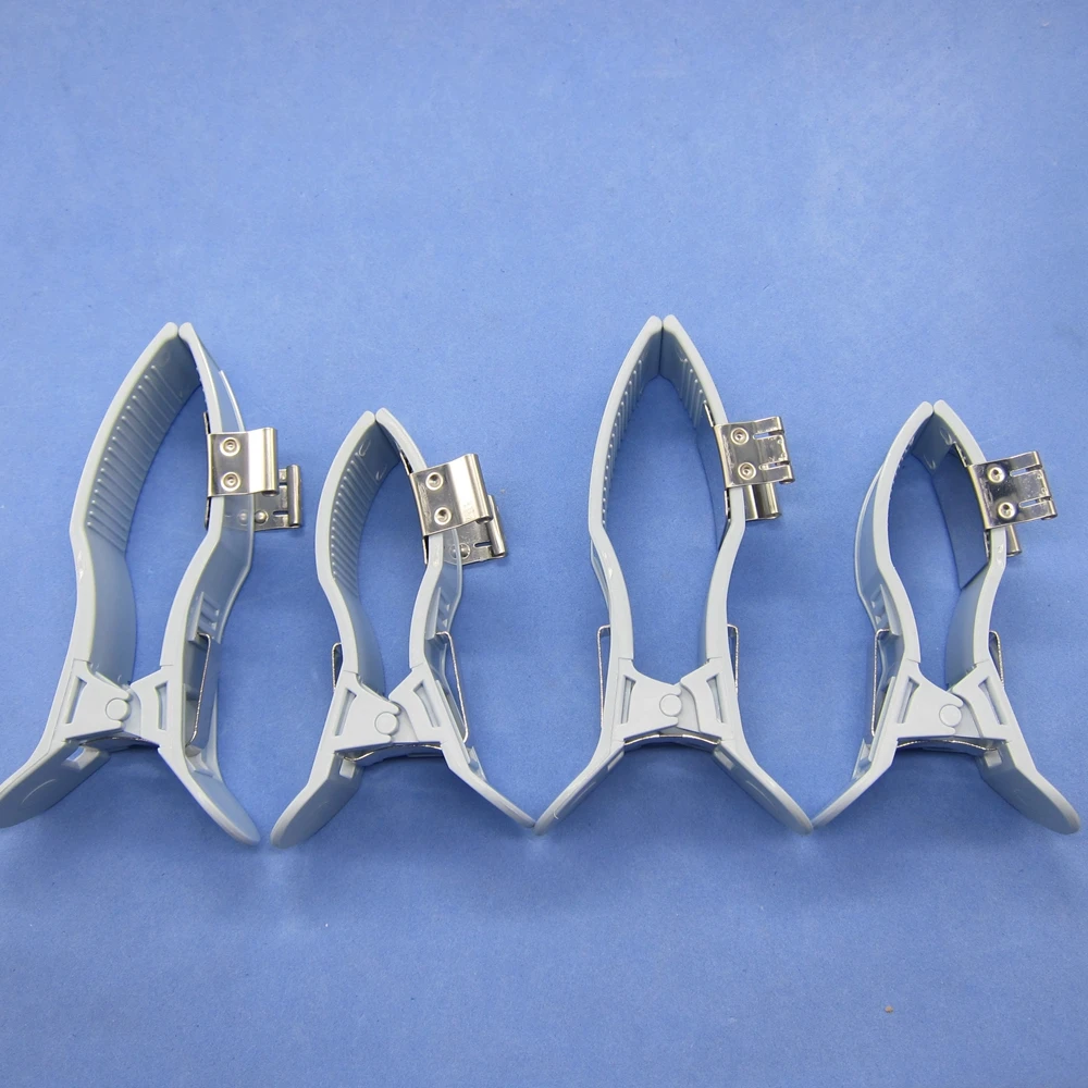 4pcs/set Nickel-plated  EKG clamp,3.0&4.0 double purpose,bule col,2pcs big+2pcs small