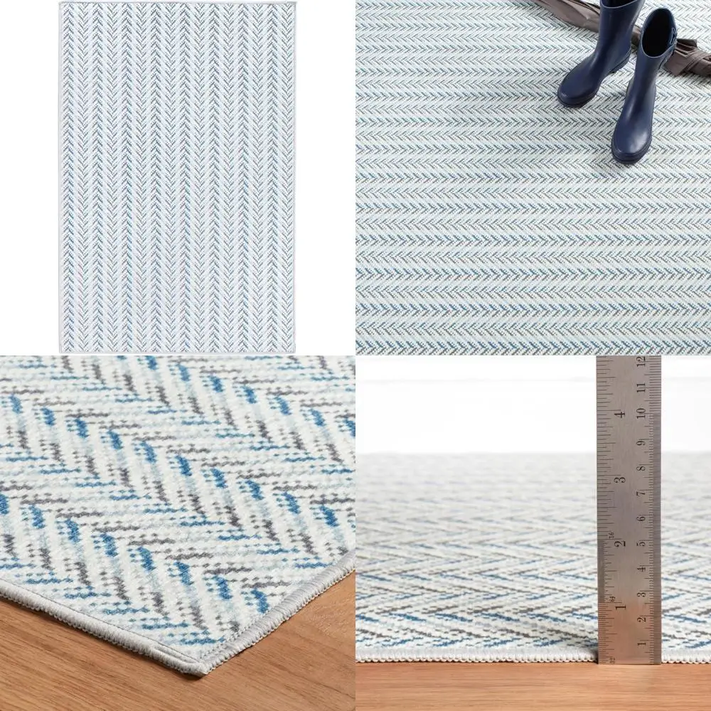 

Machine Washable Area Rug, 3x5 Feet, Blue Graphic Pattern - Premium Luxury Quality, Soft Breathable Hotel-Style Long-Lasting Flo