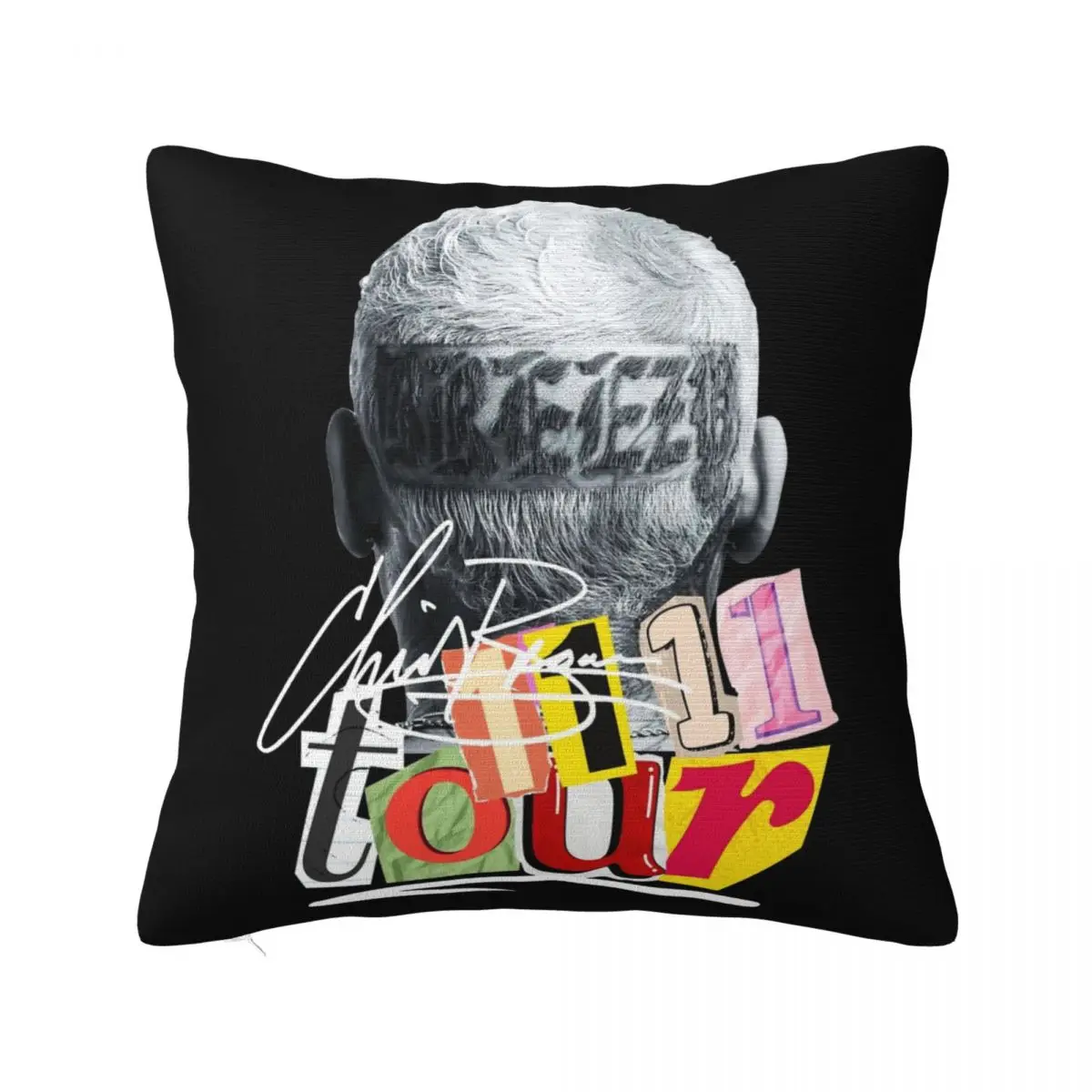 Chris Brown 2024 11 11 Tour Pillowcase Printing Polyester Cushion Cover Decorative Pillow Case Cover Home Zipper 40X40cm