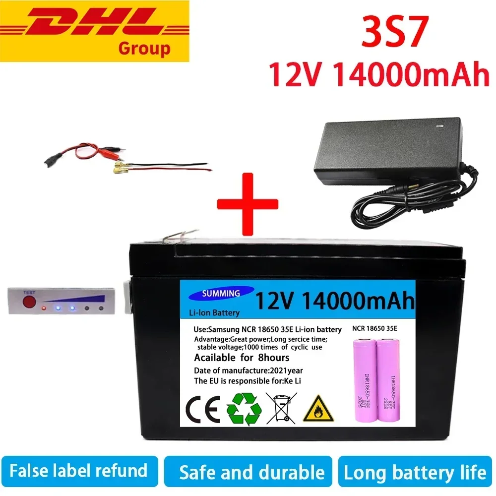 spray 12V 2Ah 3S7P built-in high current 30A BMS 18650 lithium battery pack, suitable for electric vehicle battery 12.6V charger