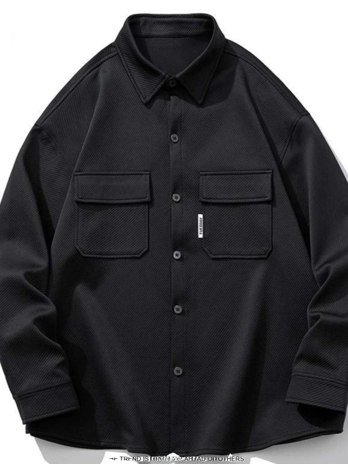 

Extra Large 300 Pou Workwear Jaet Sle Long Sve Men's Autumn High-End Casual Loose Outerwear Top irt 2