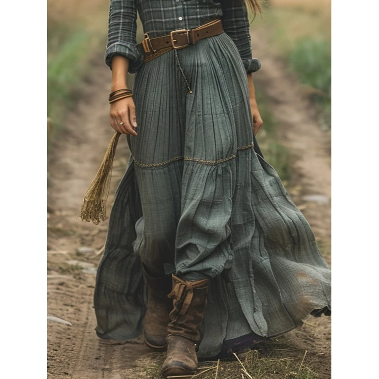 Autumn Winter Women's Long Stripe Dr New Arrival Cross-Border Independent Station Ele Faionable Maxi Dr