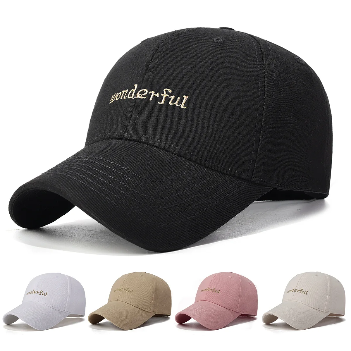 Women's Korean Style Baseball Cap with Letter Embroidery, Casual Sun Hat