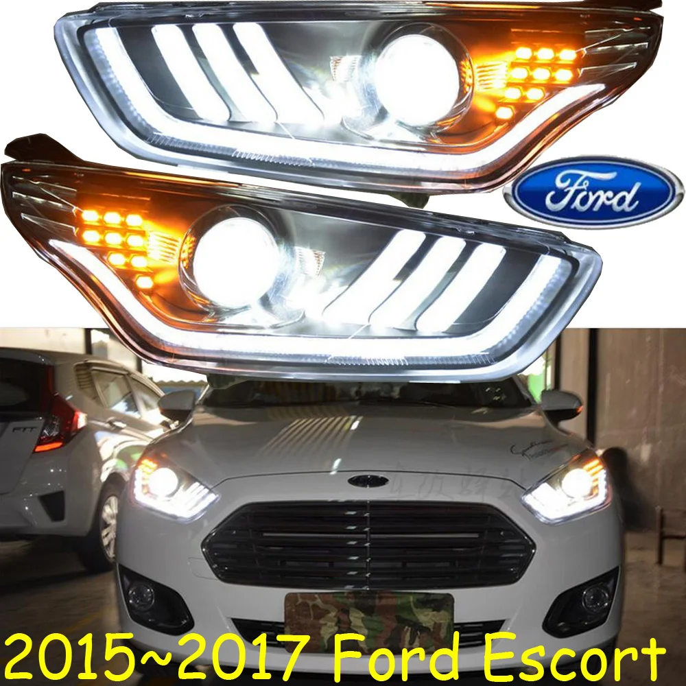 car bumper headlamp for Ford Escort headlight 2015~2017y LED DRL car accessories HID xenon Escort fog light