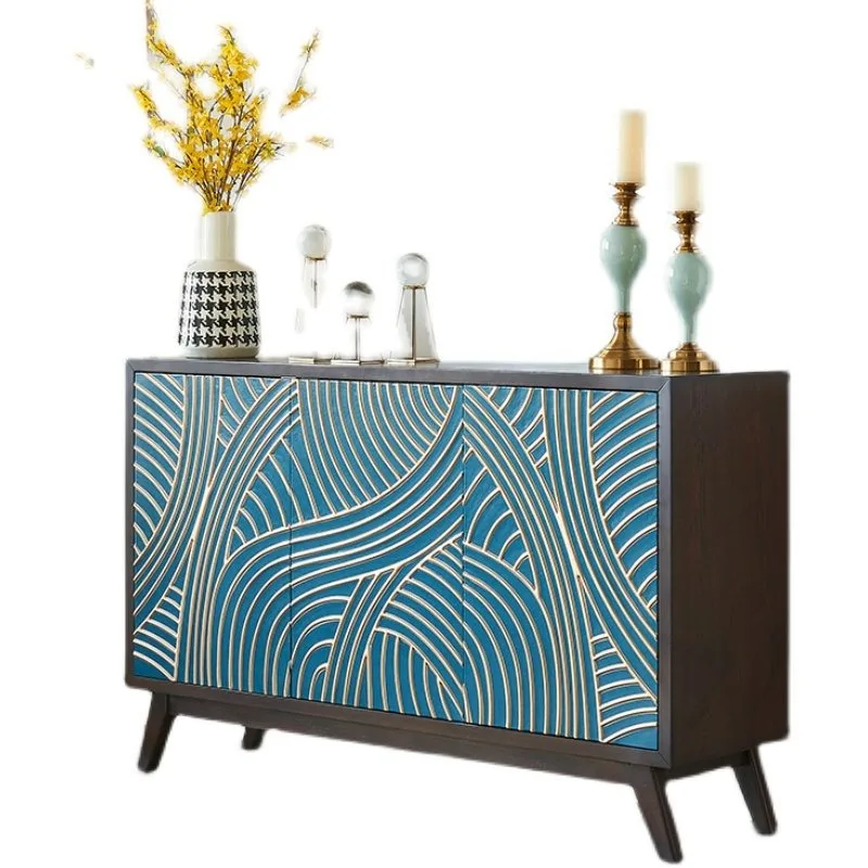 Home entrance cabinet Simple modern light luxury storage cabinet Solid wood entry shoe Living room partition Ame