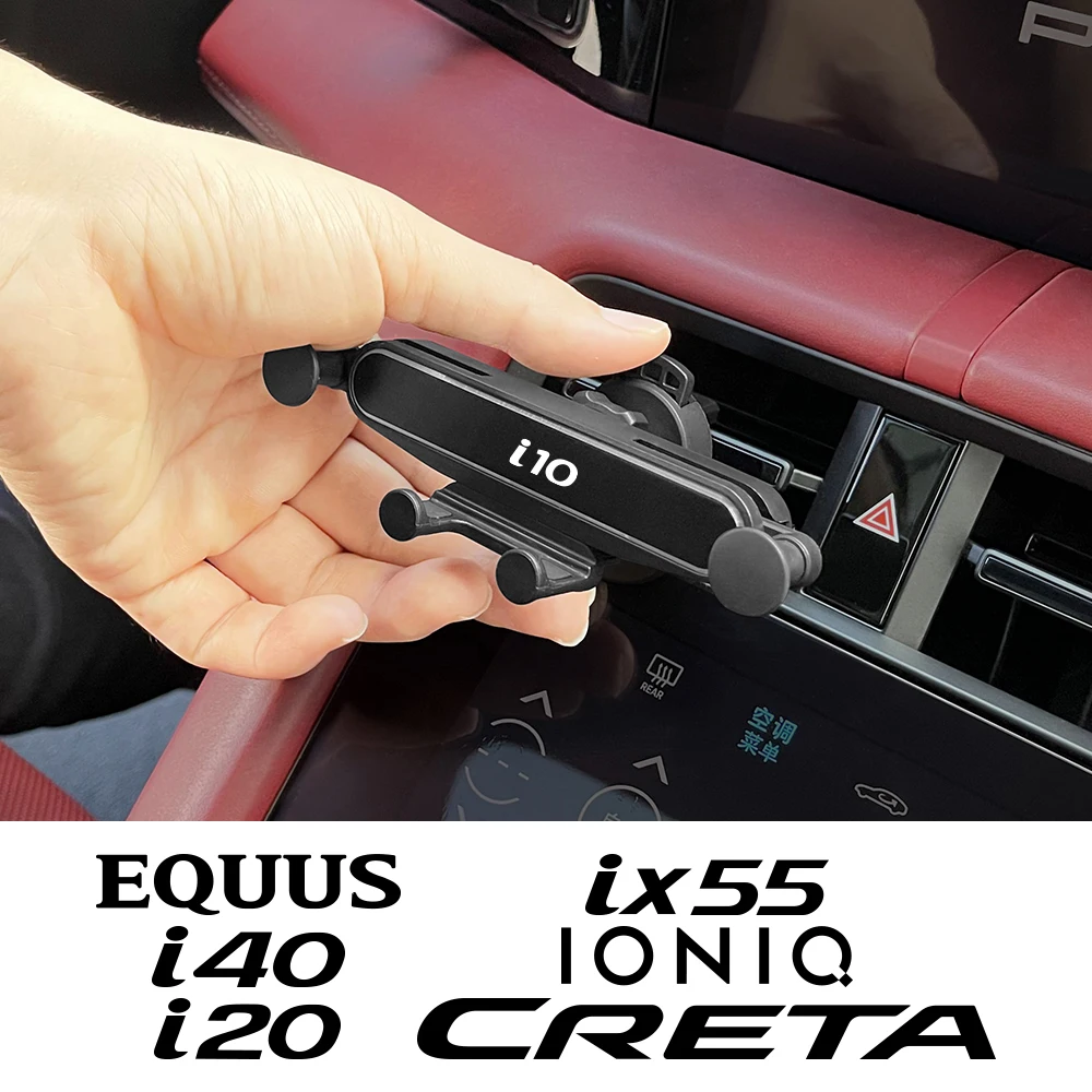 For Hyundai Ix55 I10 Creta I40 I20 Ioniq Equus Ix25 Gravity Car Air Vent Clip Mount Phone Holder Phone Stand Auto Accessories