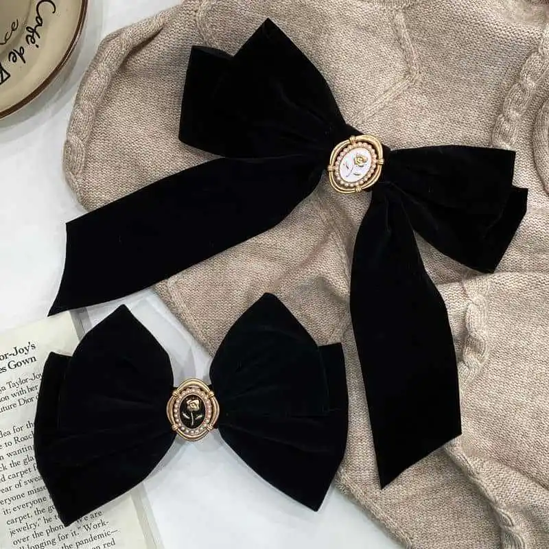 

2026 Korean Retro Hair Clips for Women Bowknot Clip Ponytail Barrette Fashion Hair Accessories & Scrunchies