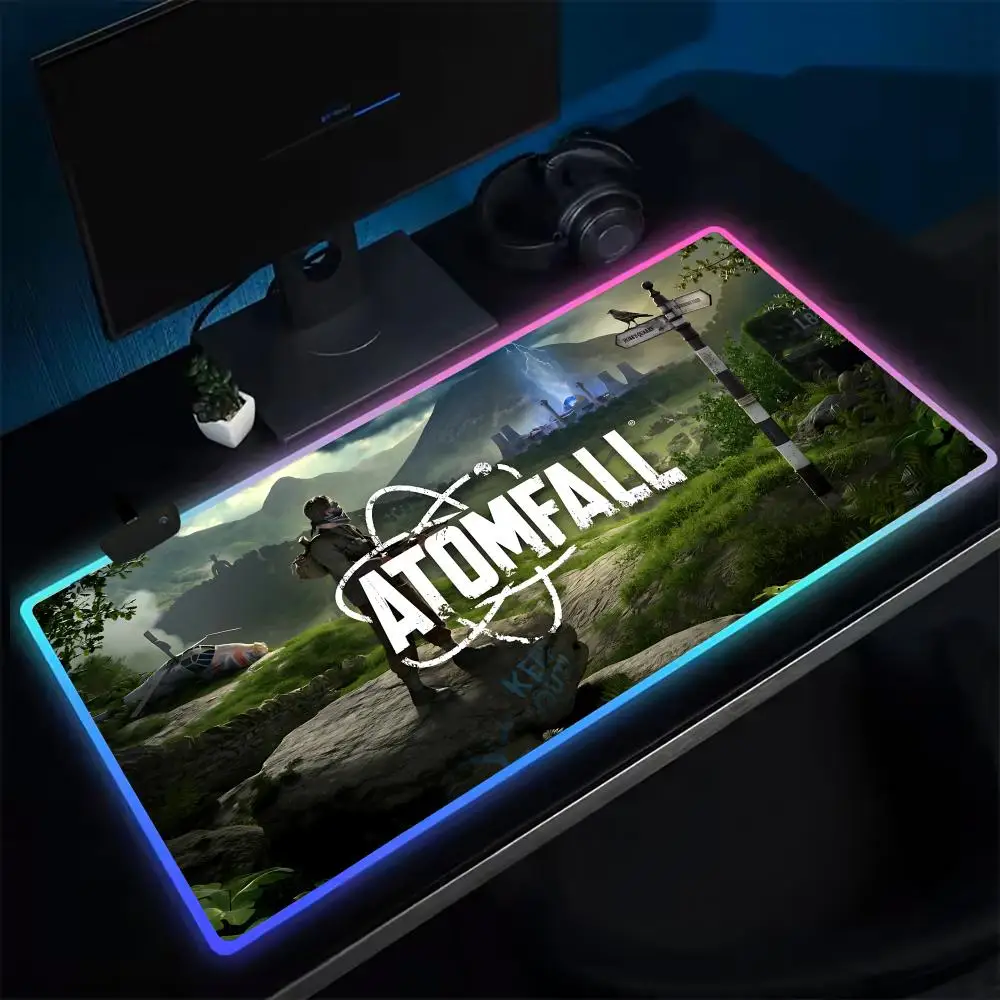

Коврик для мыши Atomfall, игровой коврик для мыши в стиле аниме, светодиодные настольные коврики с подсветкой, резиновые настольные коврики XXL RGB