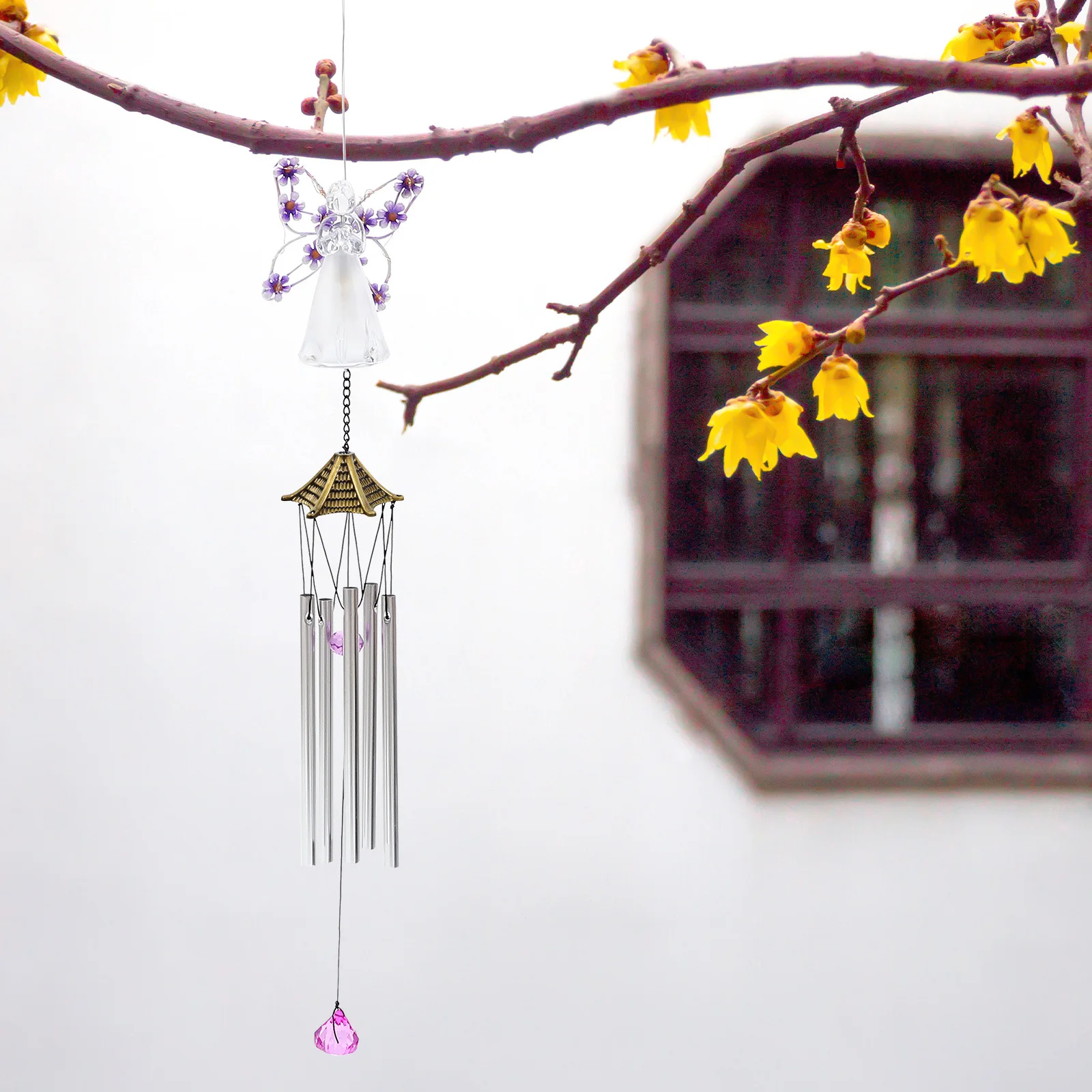 

8Pcs Zinc Alloy Wind Chime Caps Finish Durable Rust Resistant Garden Patio Decor Outdoor Wind Chimes Toppers