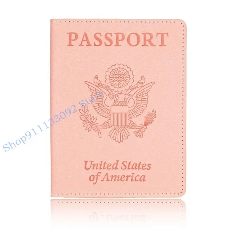 

H9ED Stylish PU Leather Embossed Pattern Card Protective Case for Traveler and Professional Women and Men