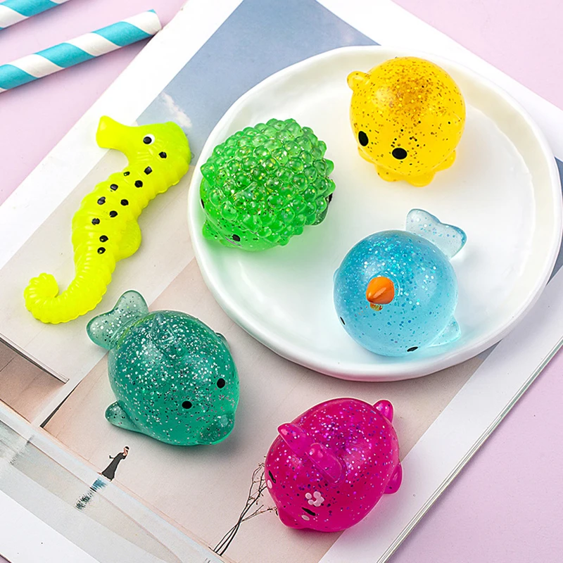 Cute Animals Stress Reliever Squeeze Toys Big Size Transparent Soft Toys Children Adult Mochi Squishies Toy Kids Birthday Gifts