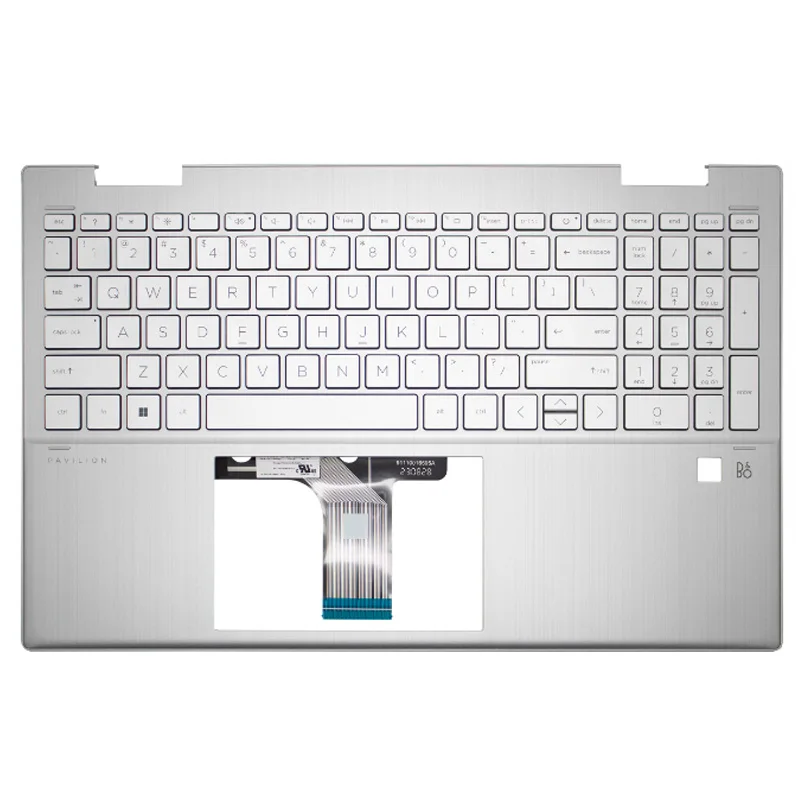 For HP pavilion X360 15-ER C shell keyboard Silver shell without backlit fingerprint